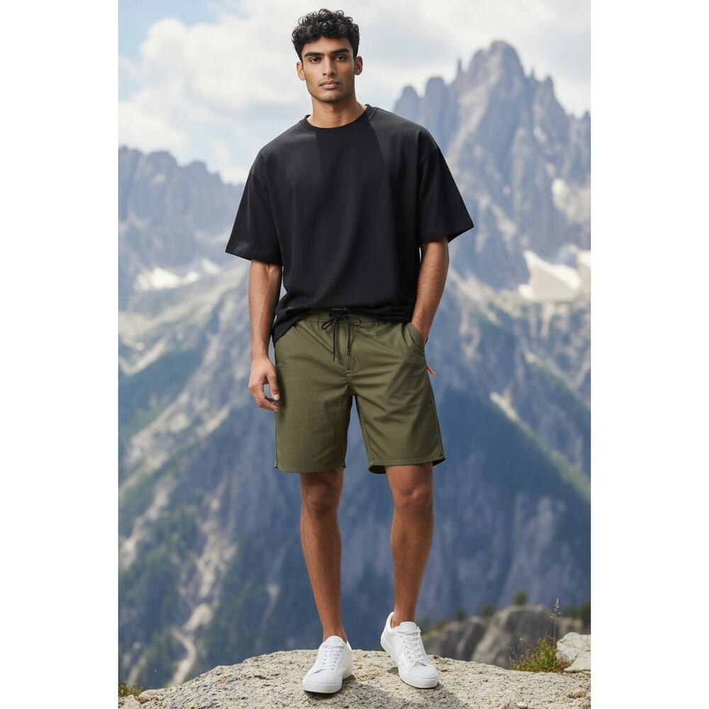 Roark Layover 2.0 Shorts Mens 33 Military Green Travel Adventure